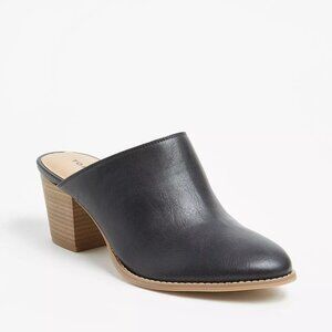NEW Torrid Black Faux Leather Wide Width Mule Booties 9